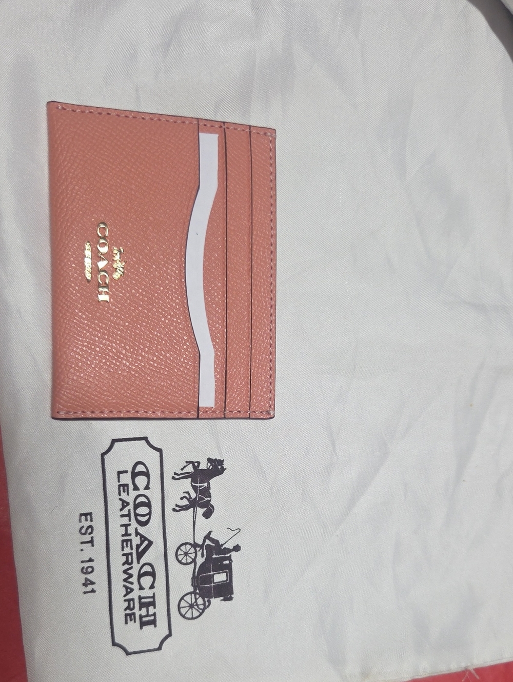 BNWT:Coach CORAL Color Leather Id/Card Case